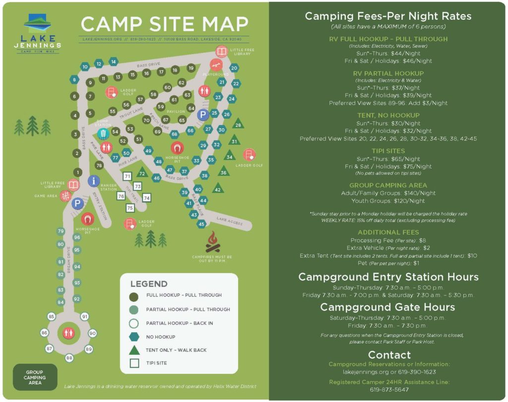 Lake Jennings Campground Map Map » Lake Jennings